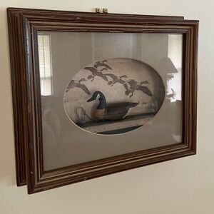Chris Leiter Carved Wood Duck Decoy Signed & Numbered Shadowbox Art